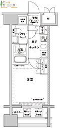 ライジングプレイス川崎 1Kの間取図画像