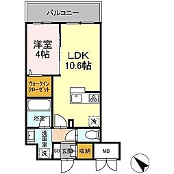 ゲートレジデンス鶴見 1LDKの間取図画像