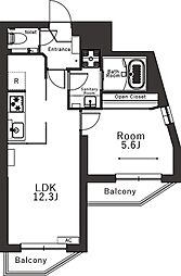 BelleViageMotosumiyoshi 1LDKの間取図画像