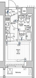 PREMIUMCUBE大井町#mo ワンルームの間取図画像