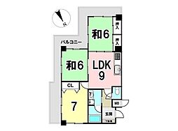 ライオンズマンション古波蔵第3 3LDKの間取図画像