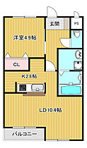 福岡県筑後市大字熊野（賃貸アパート1LDK・2階・42.75㎡） その2