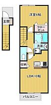 プリムローズB 202 ｜ 福岡県筑後市大字熊野1649-2（賃貸アパート1LDK・2階・42.37㎡） その2