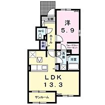 福岡県八女市蒲原（賃貸アパート1LDK・1階・51.76㎡） その2