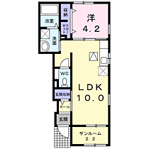 ジュピター 106 ｜ 長野県長野市西和田１丁目37番31号（賃貸アパート1LDK・1階・41.48㎡） その2