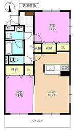 グッドランドワカサト 2LDKの間取図画像