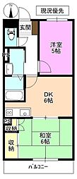 コーポ蓮堀B 2DKの間取図画像
