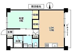 宮尾ハイツ 1LDKの間取図画像