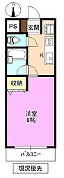ジュネスオノヅカ 1Kの間取図画像