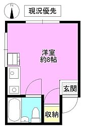 ベルコーポ西後町 ワンルームの間取図画像