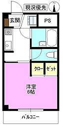 コンフォルト三輪 1Kの間取図画像