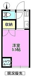 アサヒ若里ハイツ 1Kの間取図画像