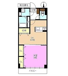 グレースクレスト 1DKの間取図画像