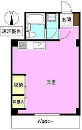 クーフナガノ ワンルームの間取図画像