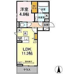 Oryza Folium(オリザ フォリウム) 1LDKの間取図画像