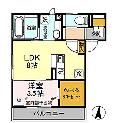 フラッツ・テラ東口 1LDKの間取図画像