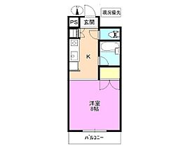 メープル中御所 1Kの間取図画像