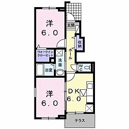 サンファミール3B 2DKの間取図画像