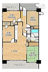 アルファステイツ鷹取駅前 3SLDKの間取り
