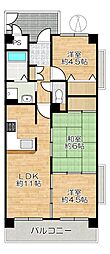 サンヴェール長田山ノ手2番館 3LDKの間取図画像