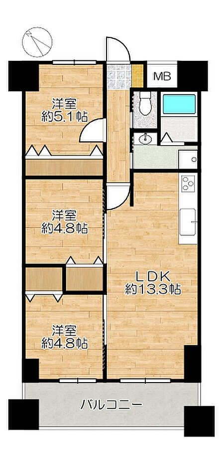 3LDK 間取り
