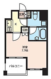 東京メトロ銀座線 浅草駅 徒歩3分の賃貸マンション 7階1Kの間取り
