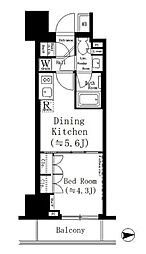 東京メトロ千代田線 湯島駅 徒歩2分の賃貸マンション 9階1DKの間取り