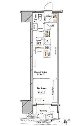 都営大江戸線 蔵前駅 徒歩3分の賃貸マンション 6階1LDKの間取り