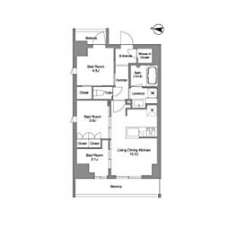 東京メトロ日比谷線 三ノ輪駅 徒歩8分の賃貸マンション 6階3LDKの間取り