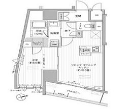 都営大江戸線 蔵前駅 徒歩3分の賃貸マンション 7階1LDKの間取り