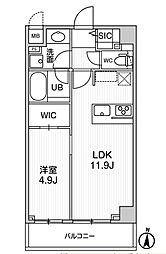 東京メトロ半蔵門線 押上駅 徒歩2分の賃貸マンション 3階1LDKの間取り
