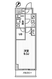 東武伊勢崎線 曳舟駅 徒歩13分の賃貸マンション 2階1Kの間取り