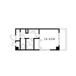 都営新宿線 菊川駅 徒歩4分の賃貸マンション 4階1Kの間取り