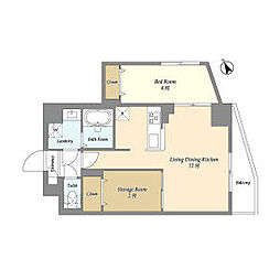 東武伊勢崎線 曳舟駅 徒歩10分の賃貸マンション 1階1SLDKの間取り