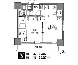 カスタリア三ノ輪 705 7階1LDKの間取り
