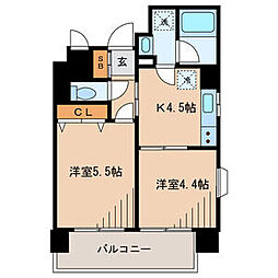 都営浅草線 本所吾妻橋駅 徒歩2分の賃貸マンション 7階2Kの間取り