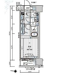 都営新宿線 森下駅 徒歩6分の賃貸マンション 4階1Kの間取り