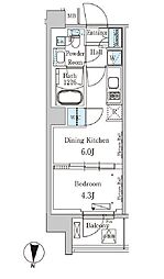 都営浅草線 本所吾妻橋駅 徒歩3分の賃貸マンション 7階1DKの間取り
