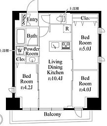 東京メトロ日比谷線 南千住駅 徒歩6分の賃貸マンション 4階3LDKの間取り