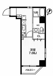 都営大江戸線 森下駅 徒歩3分の賃貸マンション 5階1Kの間取り