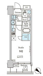 東京メトロ半蔵門線 押上駅 徒歩10分の賃貸マンション 2階ワンルームの間取り
