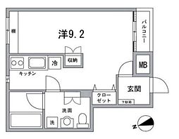 東京メトロ日比谷線 入谷駅 徒歩3分の賃貸マンション 3階ワンルームの間取り