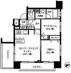 パークキューブ浅草田原町 1SLDKの間取図画像