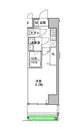 S-RESIDENCE押上Clair 1Kの間取図画像