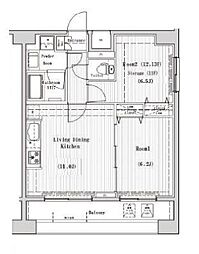 レオーネ南千住 2LDKの間取図画像