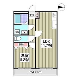 第六竹石マンション 1LDKの間取図画像