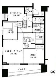 パークキューブ浅草田原町 2SLDKの間取図画像