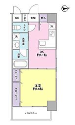 コモドール雷門 1DKの間取図画像