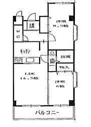 名古屋市営鶴舞線 塩釜口駅 徒歩10分の賃貸マンション 1階2LDKの間取り
