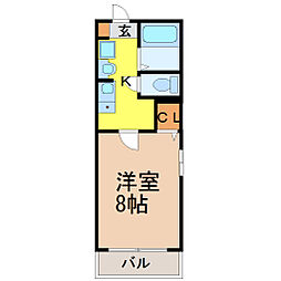 名古屋市営鶴舞線 荒畑駅 徒歩8分の賃貸アパート 2階1Kの間取り